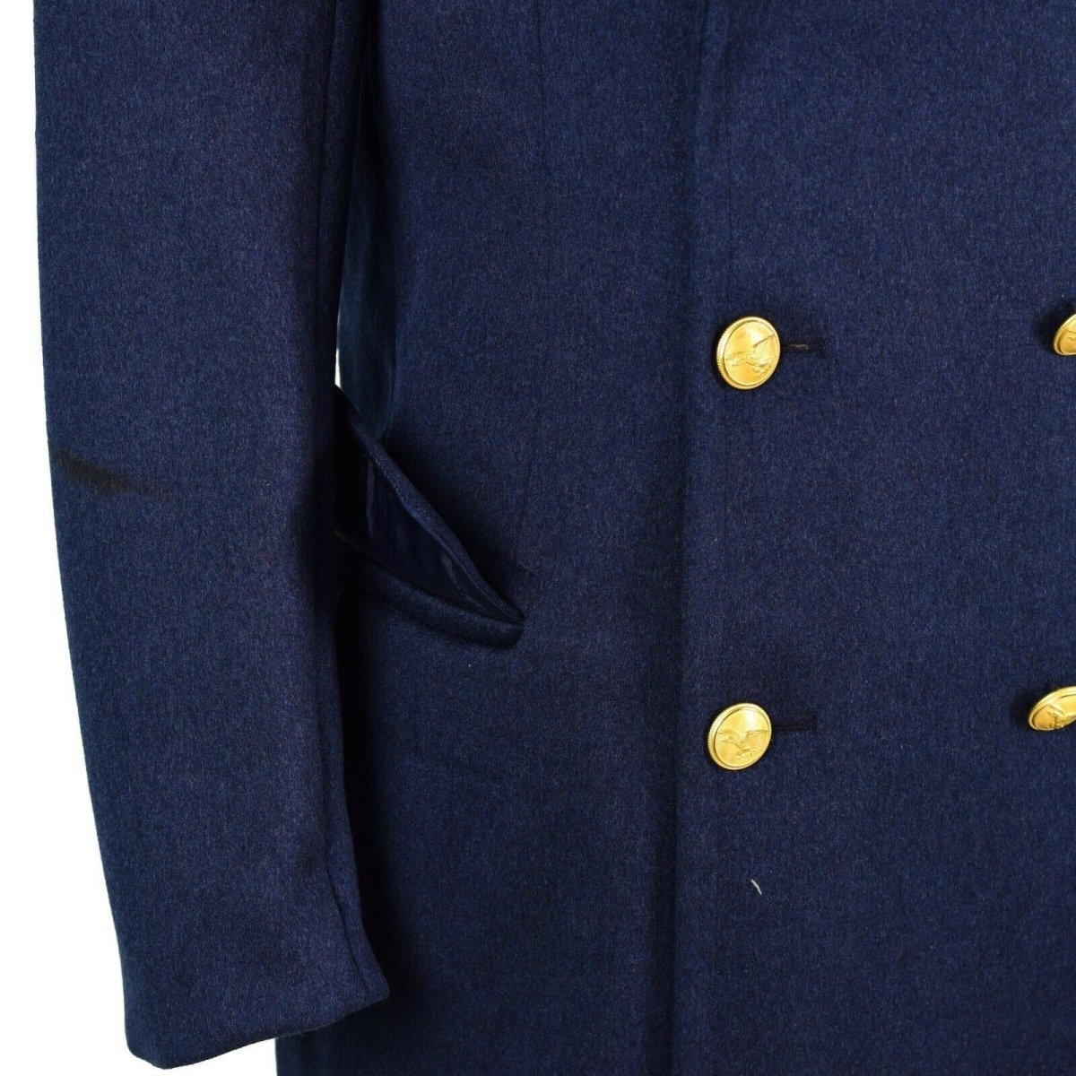 Echter Wollmantel der italienischen Armee, blauer Militäroffizier, langer Mantel der Luftwaffe