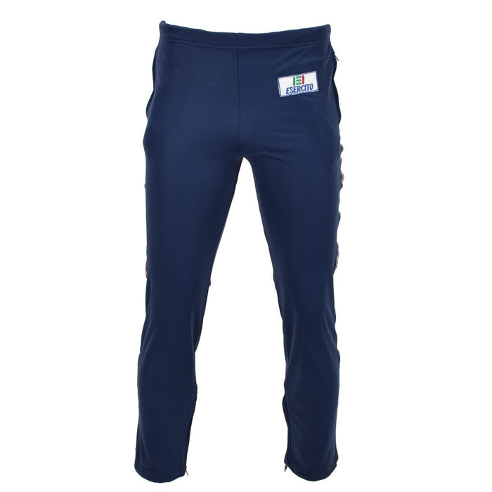Genuine Italian Military Athletic Pants Esercito Logo Zip Ankle Cuffs Blue - GoMilitar