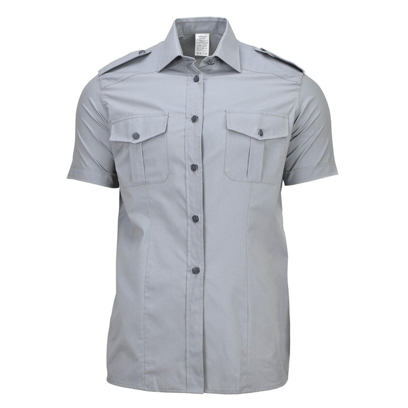 Genuine Italian Military Classic Shirt Short Sleeve Design Women Grey New - GoMilitar