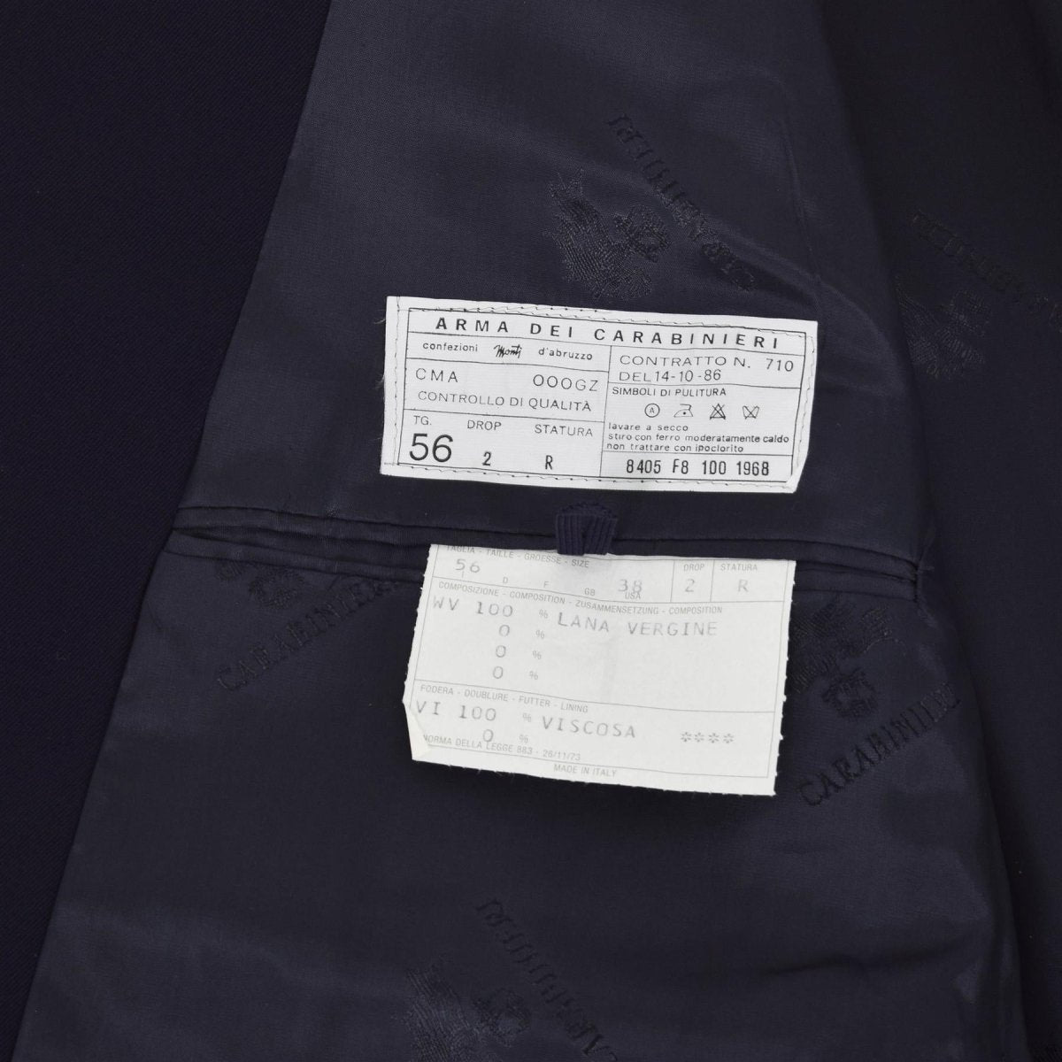 Echte italienische Militärpolizei Uniform offizieller Offizier formelle blaue Jacke NEU
