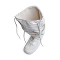 Echte italienische Militär-Schneestiefel mit wärmendem Obermaterial, Schnürsenkel, weiß, NEU