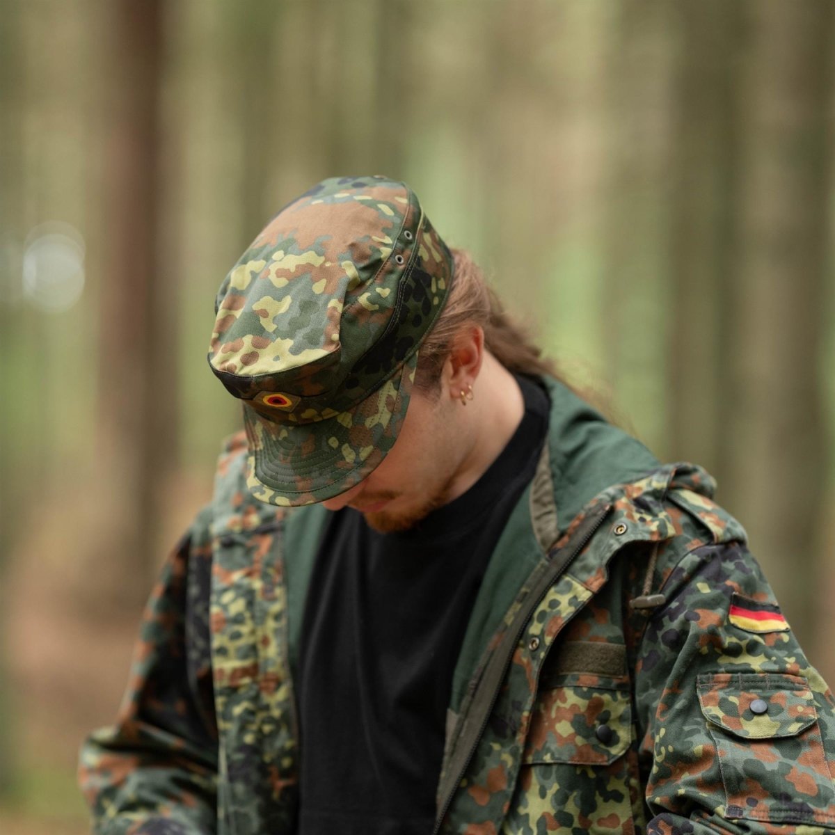 Echte Original deutsche Armee Flecktarn Mütze BW Waldtarn Militärhut NEU