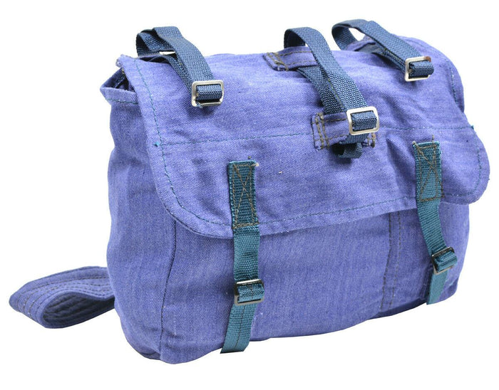 Echter rumänischer Armee-Brotbeutel, militärischer Überschuss, blauer Canvas-Rucksack, NEU – GoMilitar