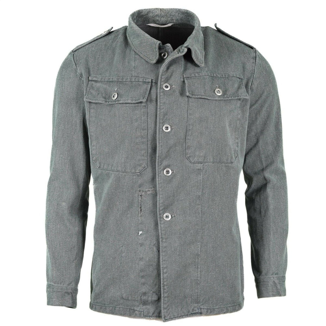 Echte Schweizer Armee Arbeitsjacke Jeans Militärjacke grau Vintage Überschuss