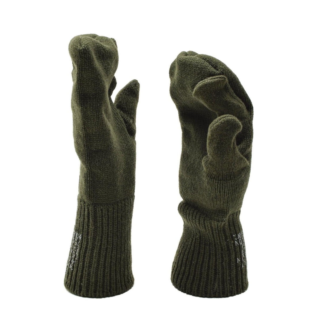 Echte US Militär Fingerhandschuhe mit Abzugsfunktion Wollwärmer grün Armee Überschuss NEU