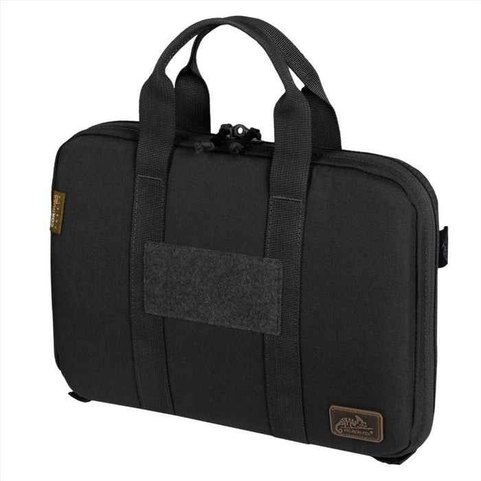 Schwarzes Helikon-Tex Single Pistol Wallet-Etui aus Cordura-Nylon mit gepolstertem Innenraum und zwei Griffen zur sicheren Aufbewahrung von Handfeuerwaffen