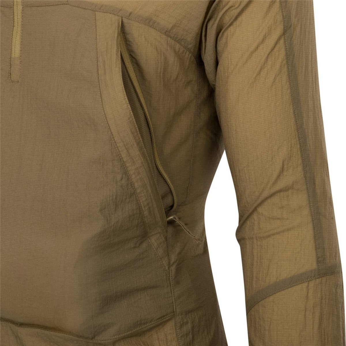 Helikon-Tex WINDRUNNER Anorak Jacke mit verstellbarer Kapuze unten, Woodland Camo