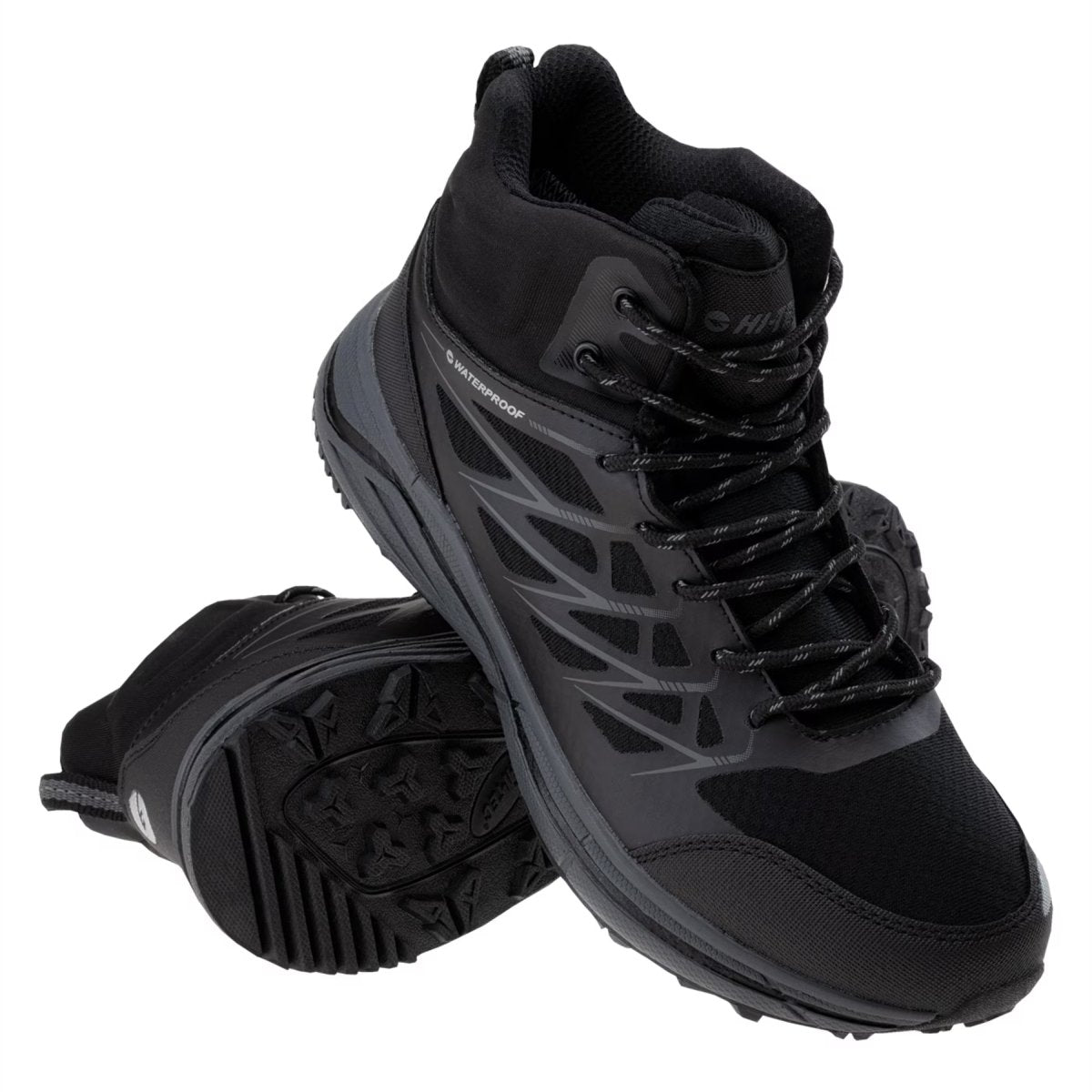 HI-TEC Hewila MID WP Taktische Stiefel, atmungsaktiv, wasserdicht, verstärkte Zehen, Schwarz