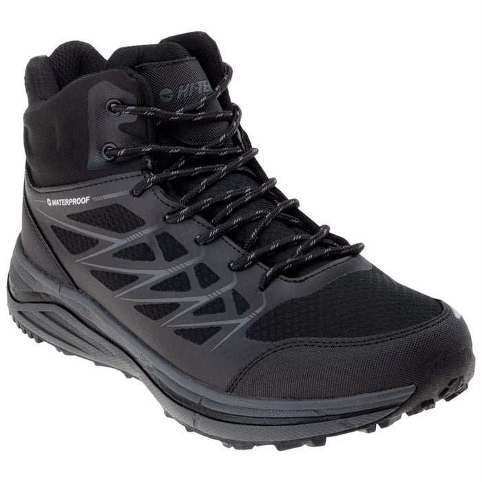 HI - TEC Hewila MID WP Taktische Stiefel, atmungsaktiv, wasserdicht, verstärkte Zehen, Schwarz – GoMilitar