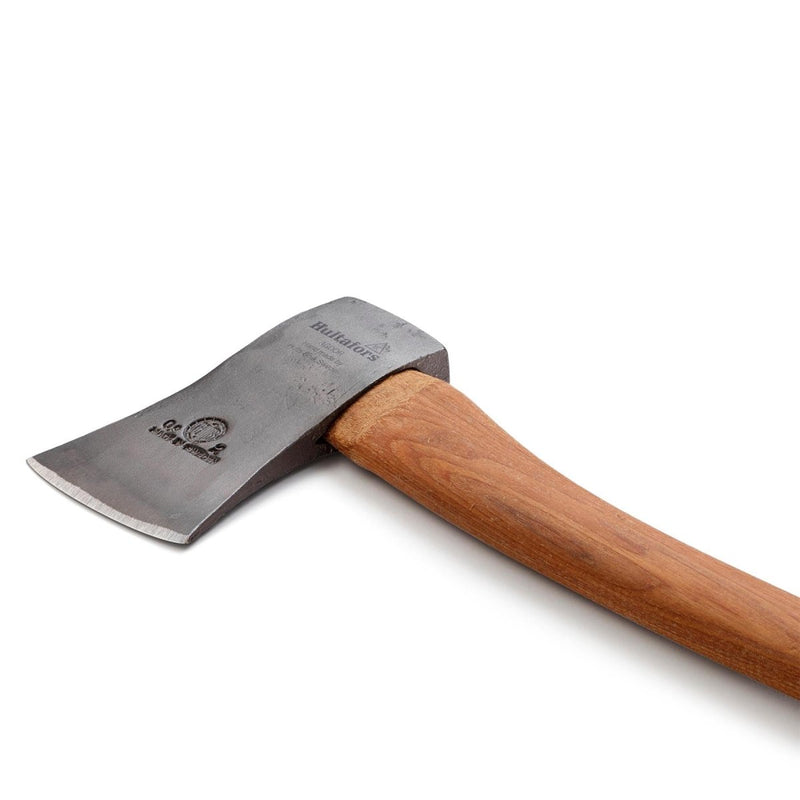 HULTAFORS H009SV hand-forged carbon steel axe with lightweight hickory shaft, perfect for outdoor use and precision cutting.