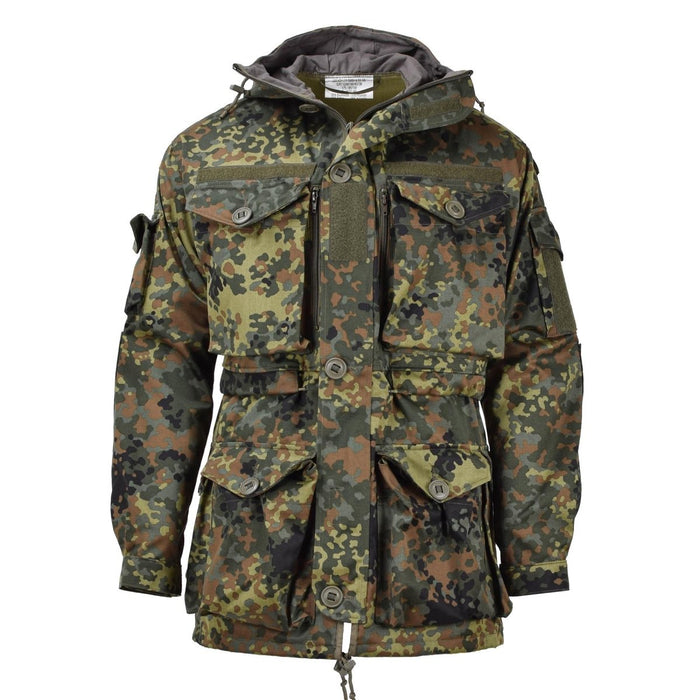 Leo Kohler Militär-KSK-Kittel-Taktikjacke mit Kapuze, Feldarmee, Flecktarn-Camouflage – GoMilitar