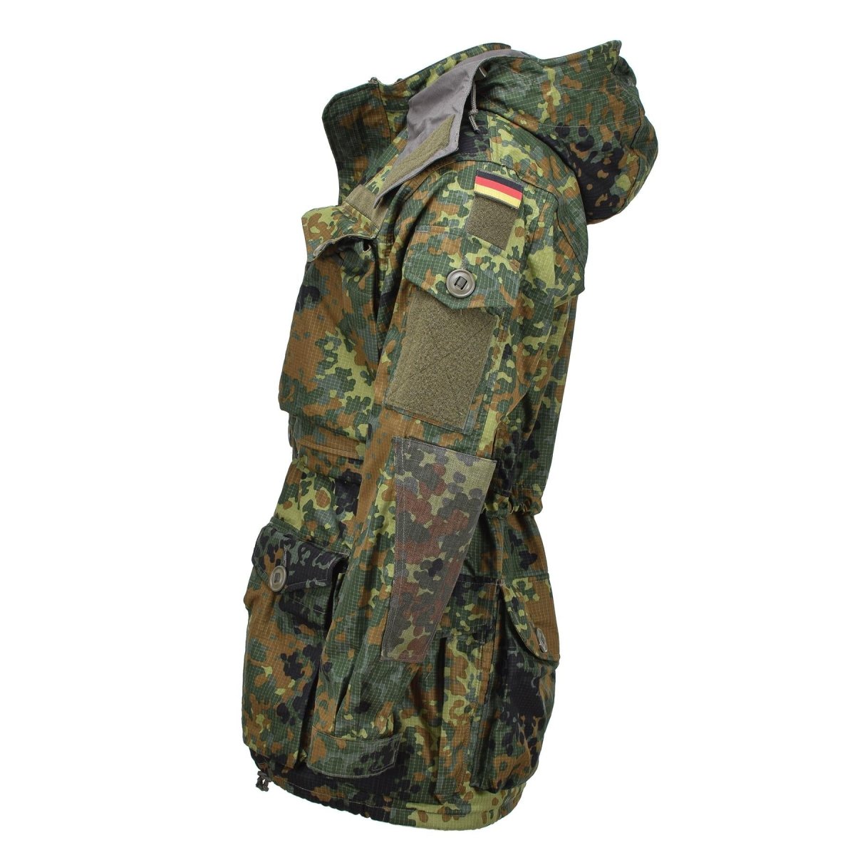 Taktische Smock-Jacke von Leo Kohler aus Ripstop-Gewebe, mit Kapuze und Cordura verstärkten Ellbogen