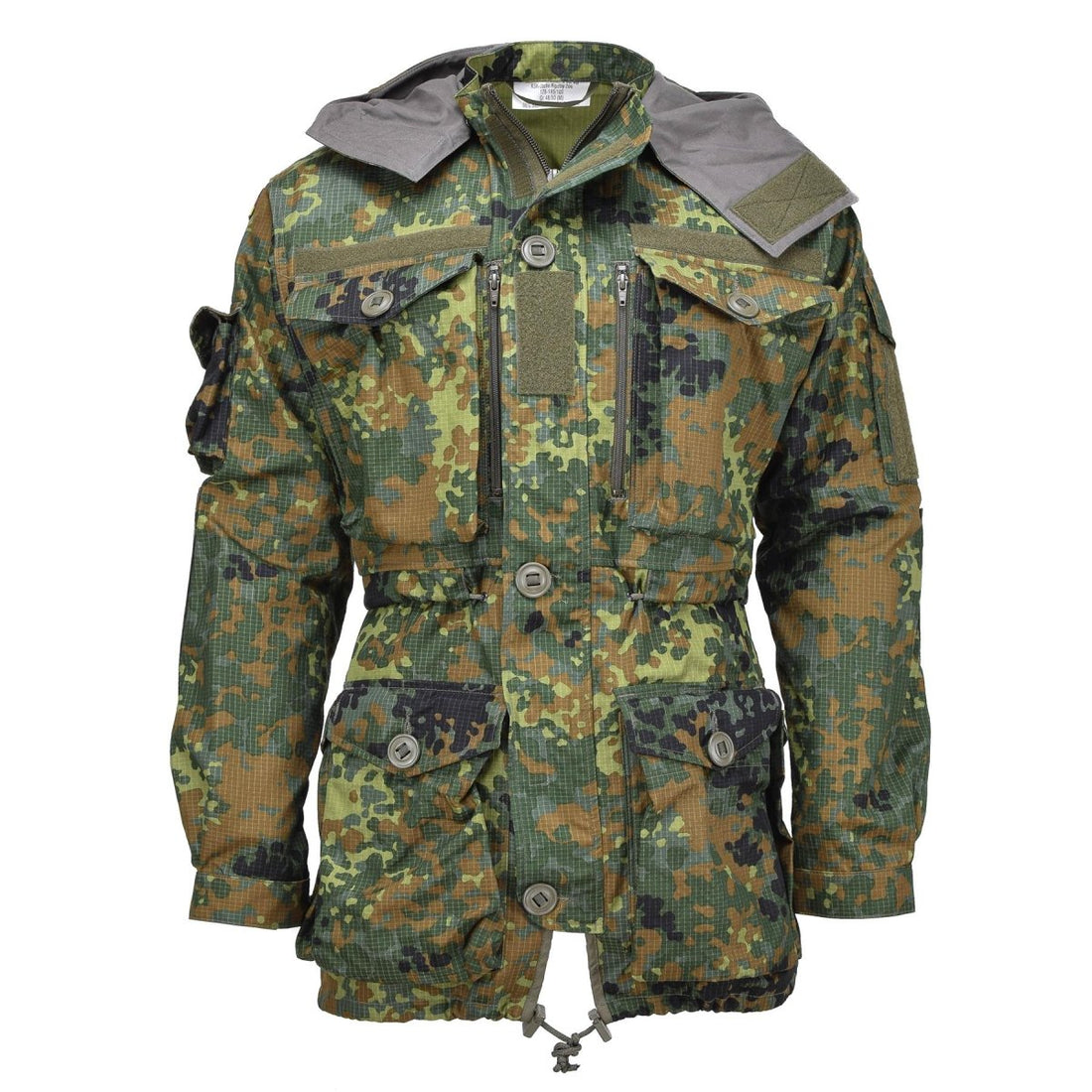 Taktische Smock-Jacke von Leo Kohler aus Ripstop-Gewebe, mit Kapuze und Cordura verstärkten Ellbogen