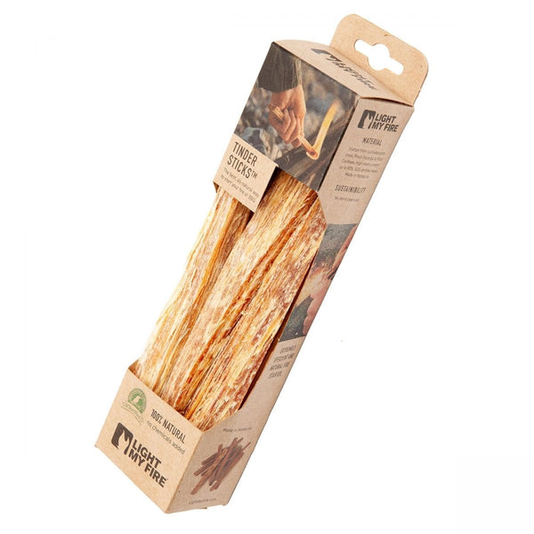 Light My Fire natural tinder sticks fire starter with high resin content for easy, chemical-free fire lighting outdoors.