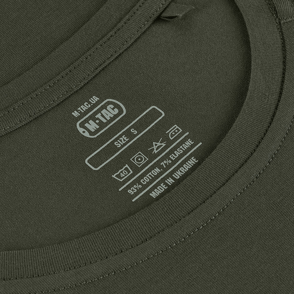 M-Tac 93/7 Sommer-T-Shirt mit bequemer Passform, leichte Stretch-Baumwolle, Armeeoliv