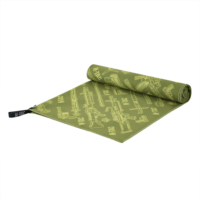 M-TAC Microfiber Towel 150x75cm Quick Dry Outdoor Travel Camping Green - GoMilitar