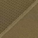 Close-up of olive breathable lightweight polyester fabric with stretch and stitched seam from M-TAC tactical military t-shirt