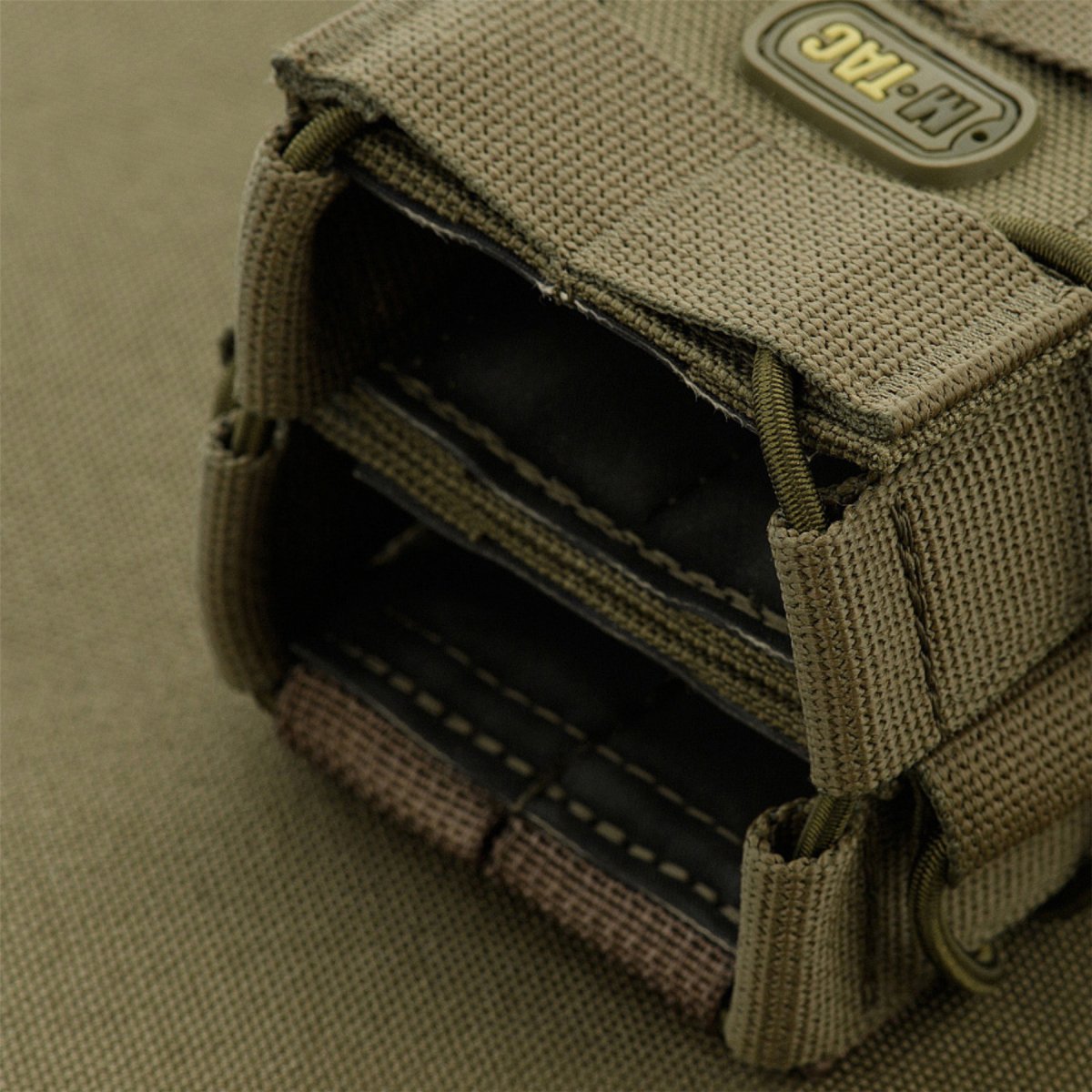 M-TAC Offene Doppelmagazintasche, rutschfest, gummiert, taktisches Cordura, Oliv