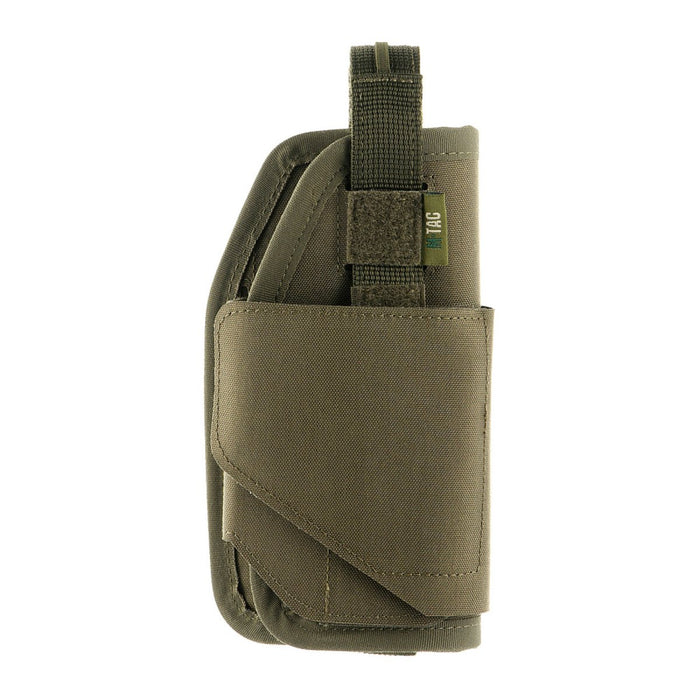 M – TAC-Pistolenholster für Rechtshänder, verstellbarer Riemen, MOLLE-Schnittstelle, Oliv – GoMilitar