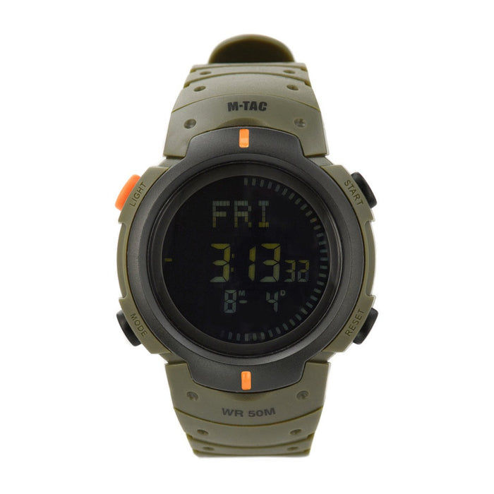 M – TAC Taktische Uhr, Kompass, Alarm, Stoppuhr, 5 ATM, wasserdicht, Oliv – GoMilitar