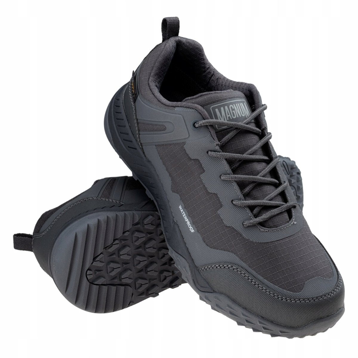 Magnum Bondsteel Low WP Wanderstiefel, wasserdicht, stoßdämpfend, Hi-Poly, Schwarz