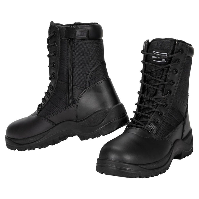 Taktische Kampfstiefel Magnum Centurion 8.0 aus schwarzem Leder und Nylon mit seitlichem Reißverschluss und griffiger Sohle
