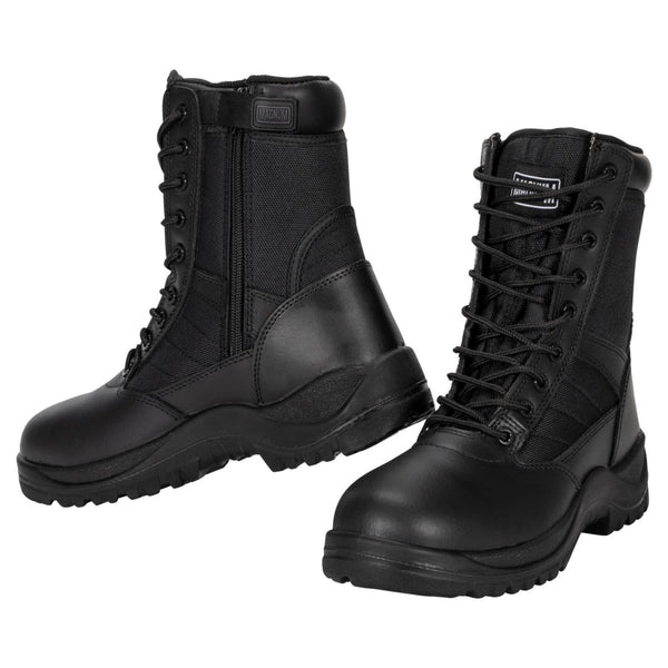 Magnum Centurion 8.0 tactical combat boots in black leather and nylon with side zipper and high-traction sole
