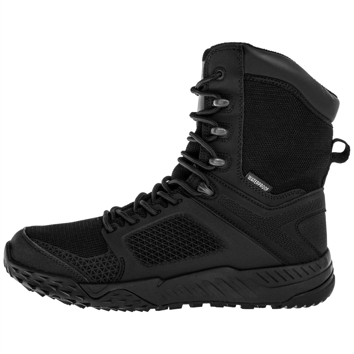 Magnum DRUM MID WP Taktische Stiefel, atmungsaktiv, wasserdicht, Hi-Poly-Innensohle, Schwarz