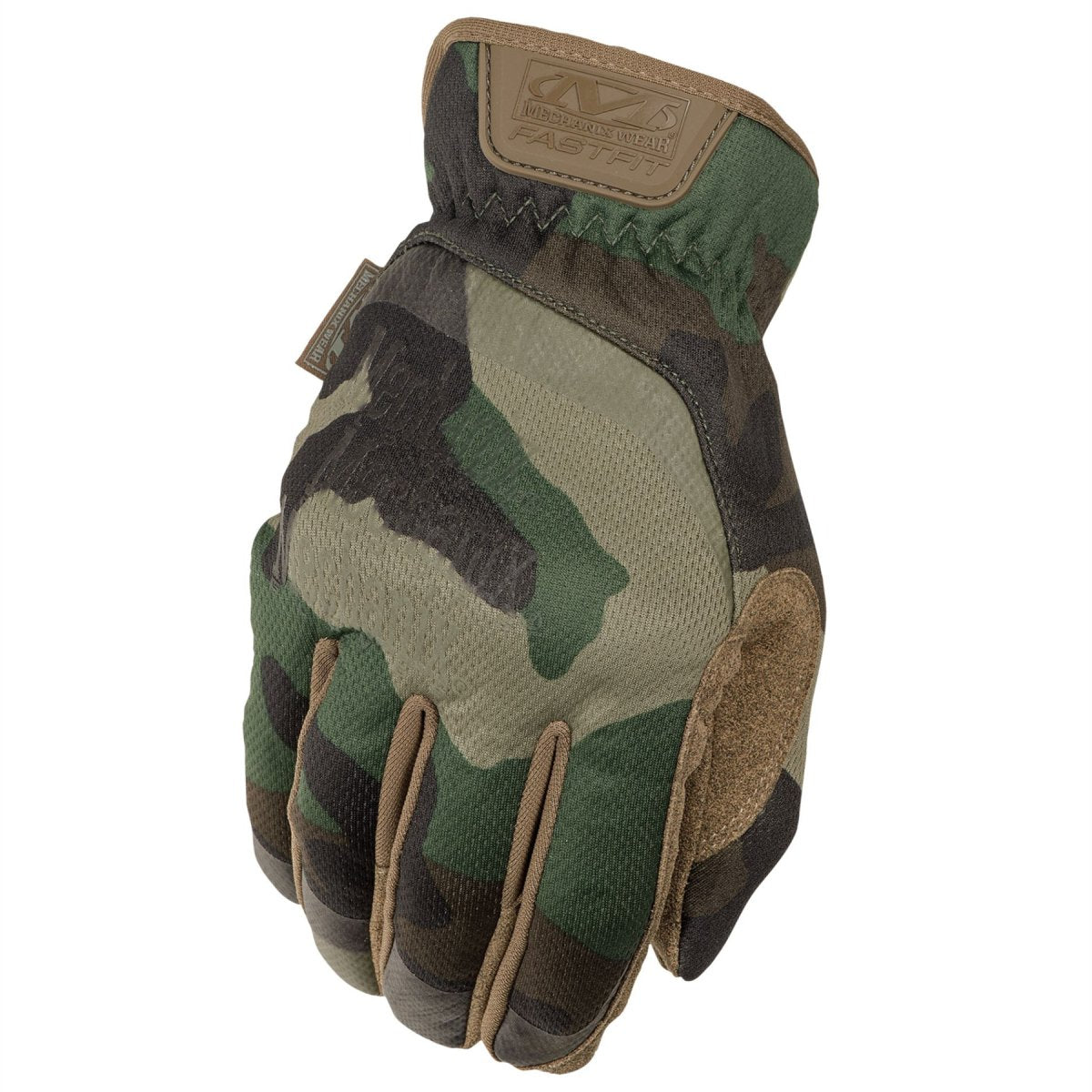 Mechanix Wear Fastfit Gen 2 Taktische Handschuhe, elastische Bündchen, Woodland Camo