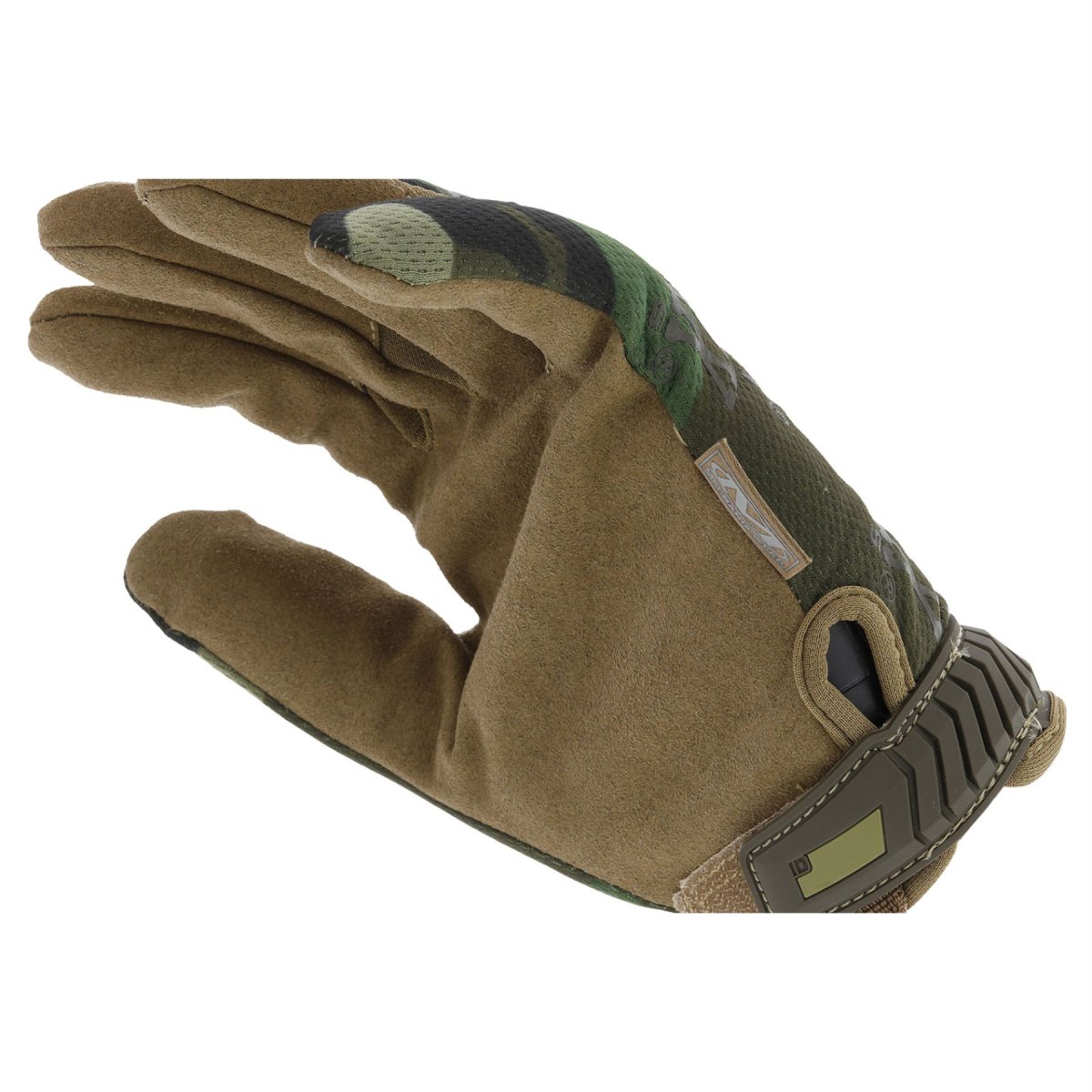Mechanix Wear Taktische Handschuhe, atmungsaktive Lycra-Fingereinsätze, Woodland Camo