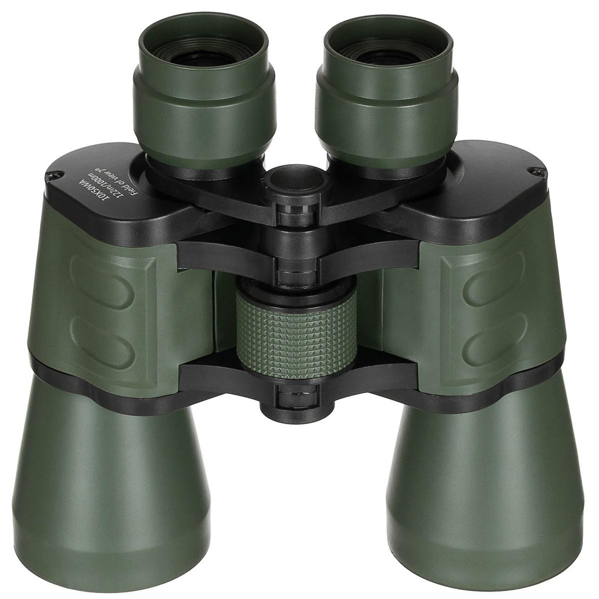 MFH 10x50 Militärisches taktisches Fernglas BAK4 Rubinglas faltbar OD Grün