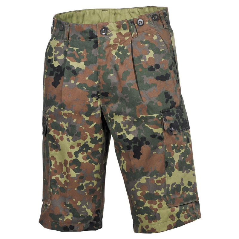 MFH Brand Army style shorts bermuda flecktarn camo sturdy ripstop uniform NEW - GoMilitar