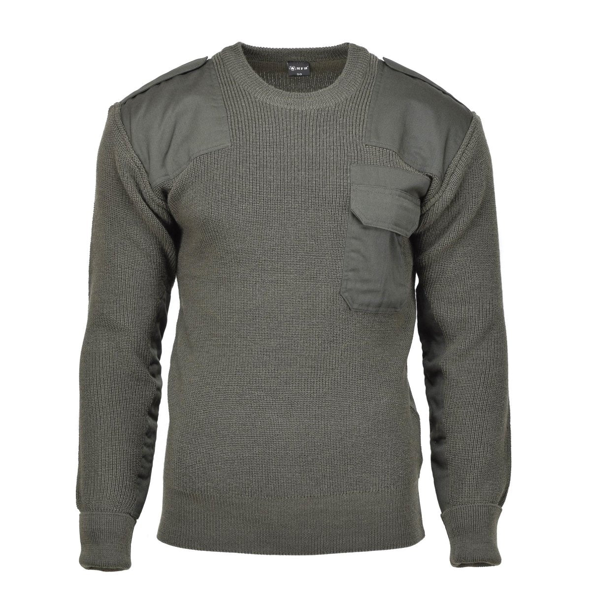 MFH Marke Militärstil Kommando Pullover Stock Stitch Strickpullover oliv NEU