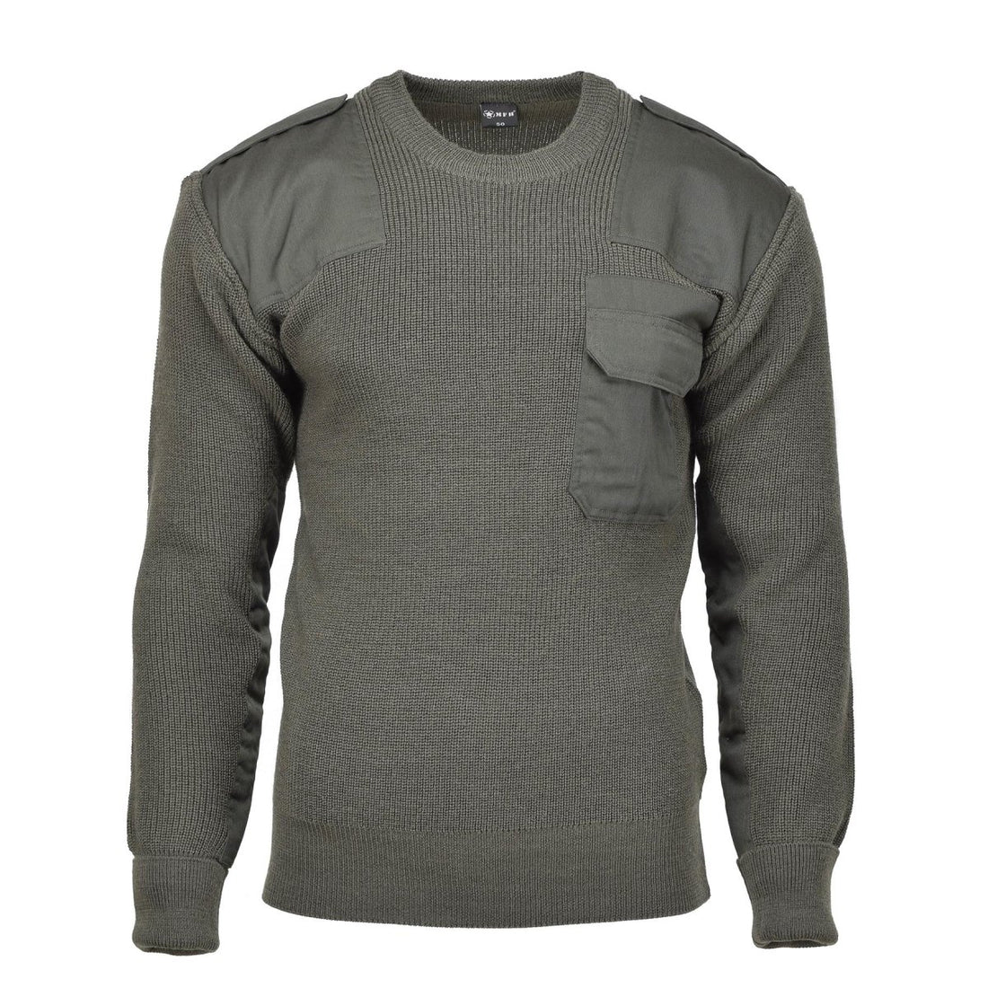 MFH Marke Militärstil Kommando Pullover Stock Stitch Strickpullover oliv NEU