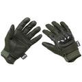 Taktische Handschuhe im Militärstil der Marke MFH Mission Combat in Olivgrün mit Free Fire-Finger