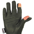 Taktische Handschuhe im Militärstil der Marke MFH Mission Combat in Olivgrün mit Free Fire-Finger
