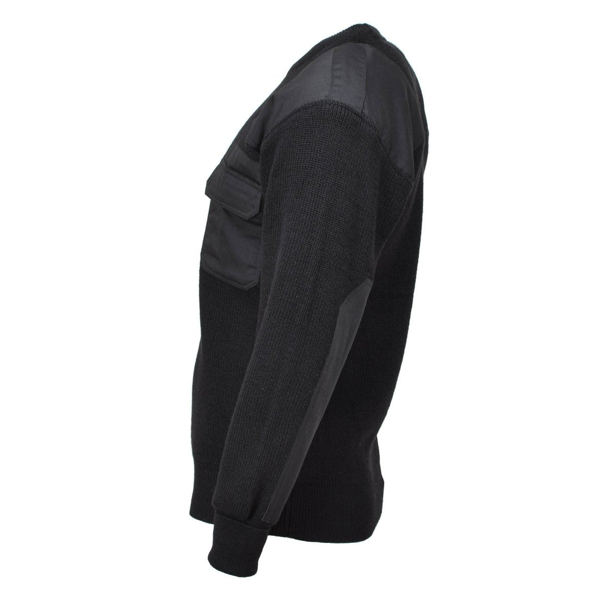MFH Markenpullover Kommandopullover Rippenstrick Wollverstärkter Pullover schwarz NEU