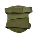 Green knee pad with straps on a white background