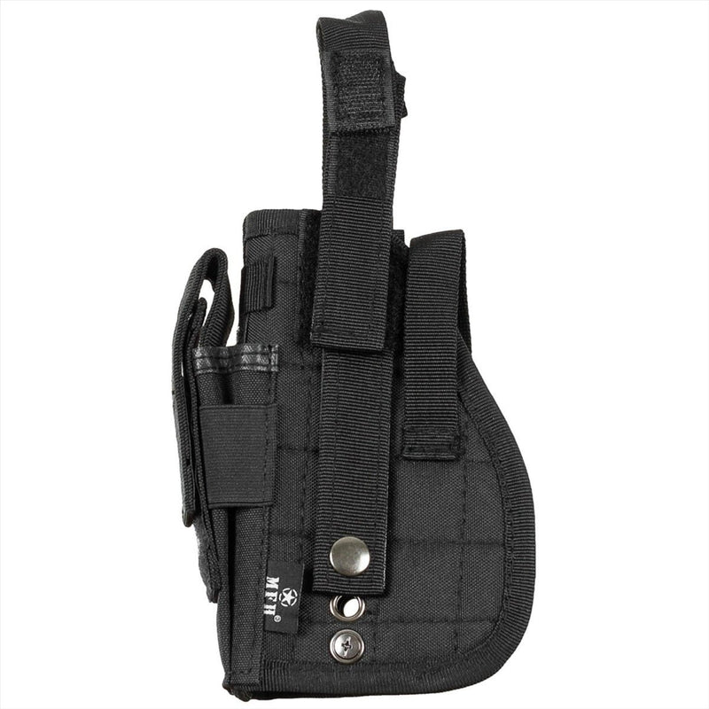 MFH Pistol Holster Rechtshänder Molle Befestigungsschleife und Schleifenverschluss
