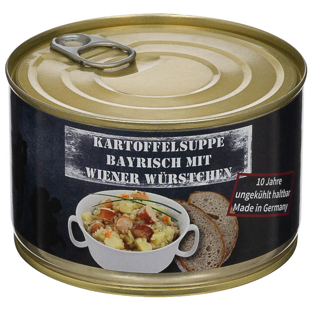 MFH Kartoffelsuppe, Wienerwurst, 400 g, in Dosen, für Outdoor-Camping, lange Haltbarkeit