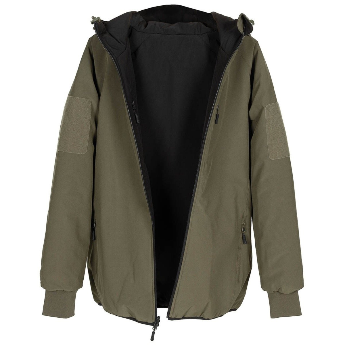 MFH Wende-Thermojacke, wasserabweisend, isoliert, OD, Grün, Schwarz