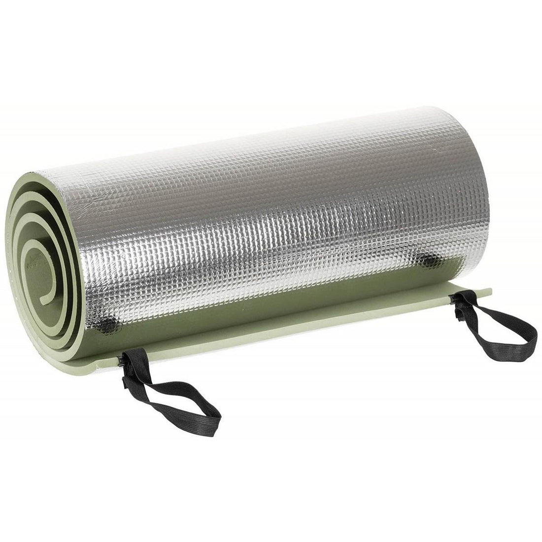 MFH-Isomatte, EVA-Schaum, aluminiumbeschichtete Gummibänder, Verpackung grün