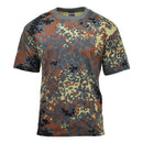 MFH U.S. military-style lightweight breathable sportswear T-shirt in BW flecktarn camouflage pattern