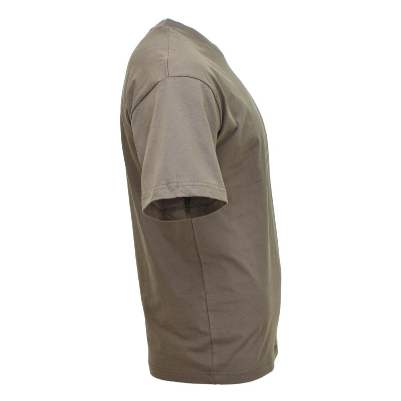 Side view of olive green MFH U.S. military-style lightweight breathable moisture-wicking summer undershirt