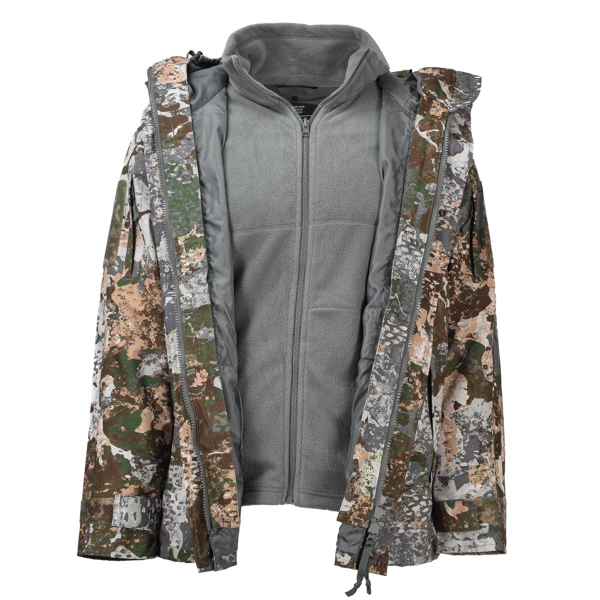 MIL-TEC Army Regenjacke für nasses Wetter der Generation I mit wasserdichtem Fleecefutter und Kapuze