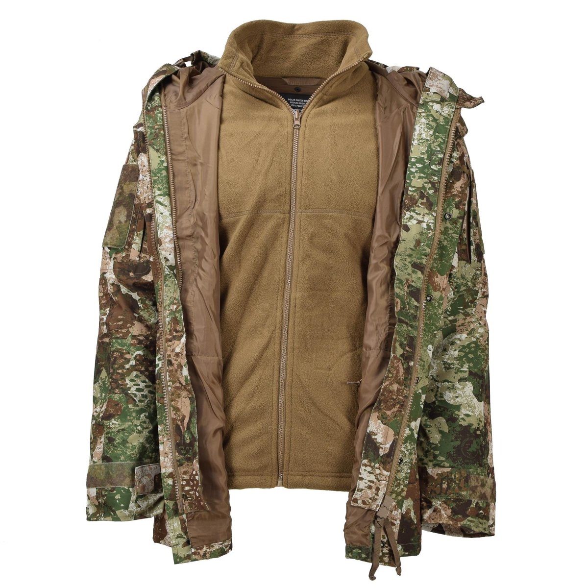 MIL-TEC Army Regenjacke für nasses Wetter der Generation I mit wasserdichtem Fleecefutter und Kapuze