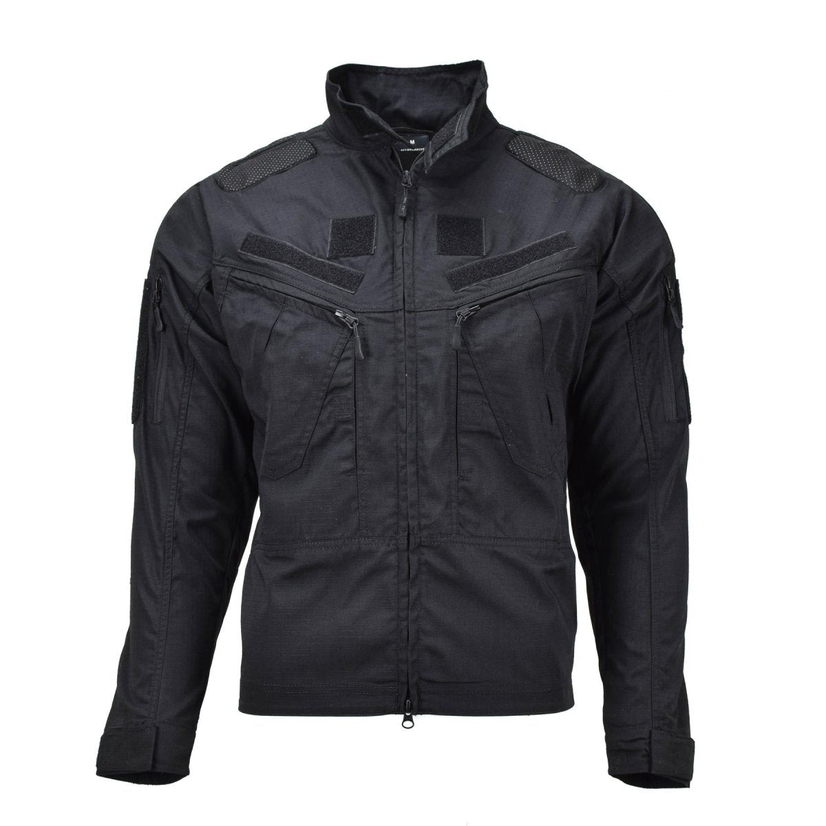Schwarze Chimera-Jacke im Army-Stil der Marke Mil-Tec aus Ripstop mit schmaler Passform, Militärhemden