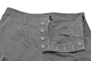 Mil-Tec olive green German Army style prewashed moleskin bermuda shorts with button fly and belt loops.