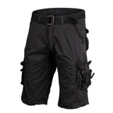Schwarze Cargo-Shorts der Marke Mil-Tec im Militärstil, vorgewaschen, Vintage-Stil