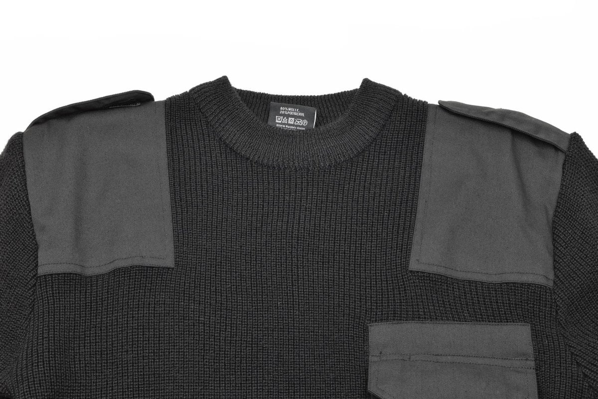 Mil-Tec Marke Herren Pullover Deutscher Pullover Kommando Pullover Schwarzer Pullover Wolle